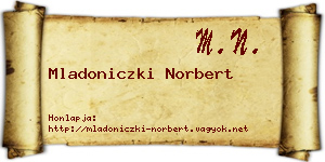 Mladoniczki Norbert névjegykártya